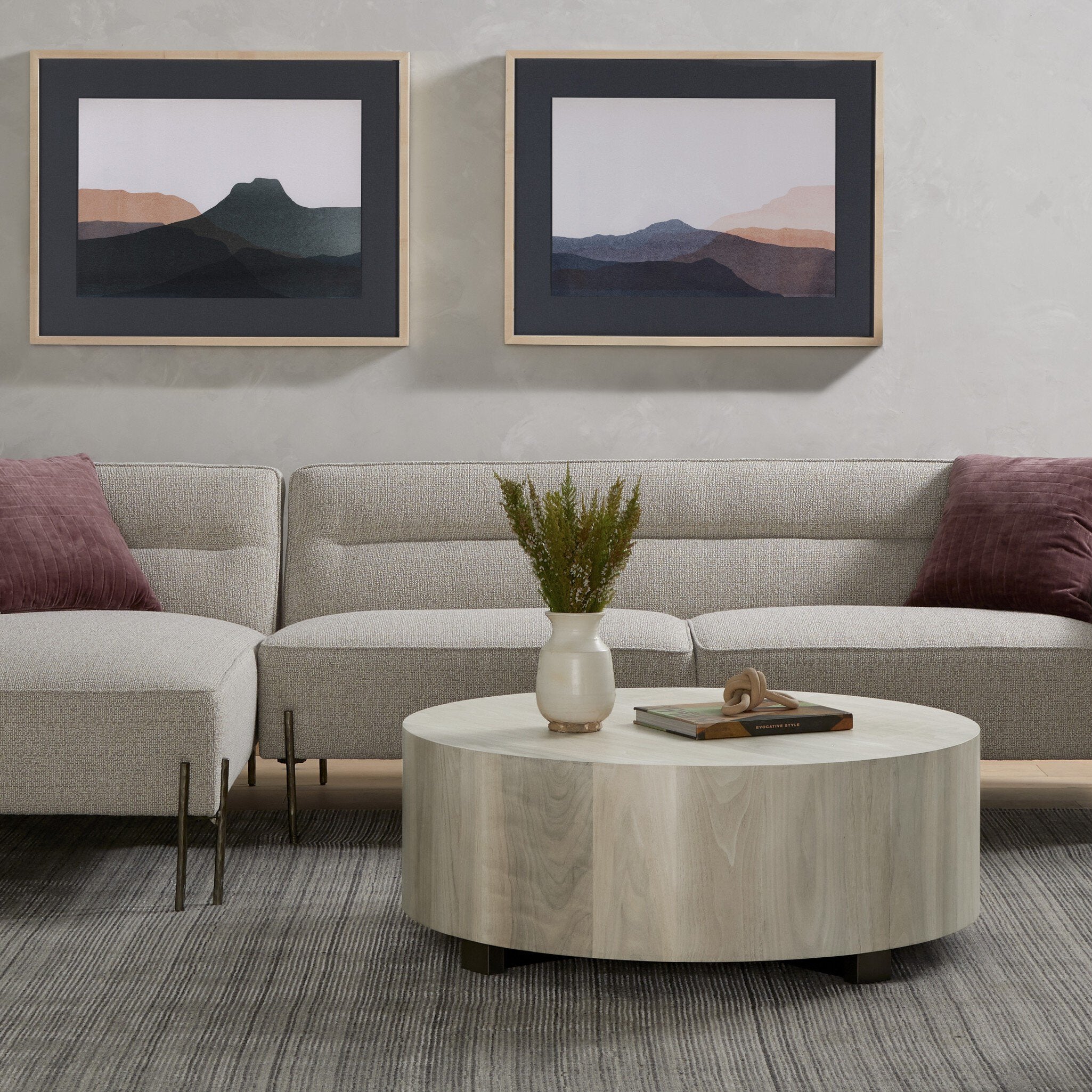 Hudson Round Coffee Table - Ashen Walnut