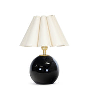 Giorgio Black Glass Mini Lamp (Natural Brass with Oyster Scalloped Shade)