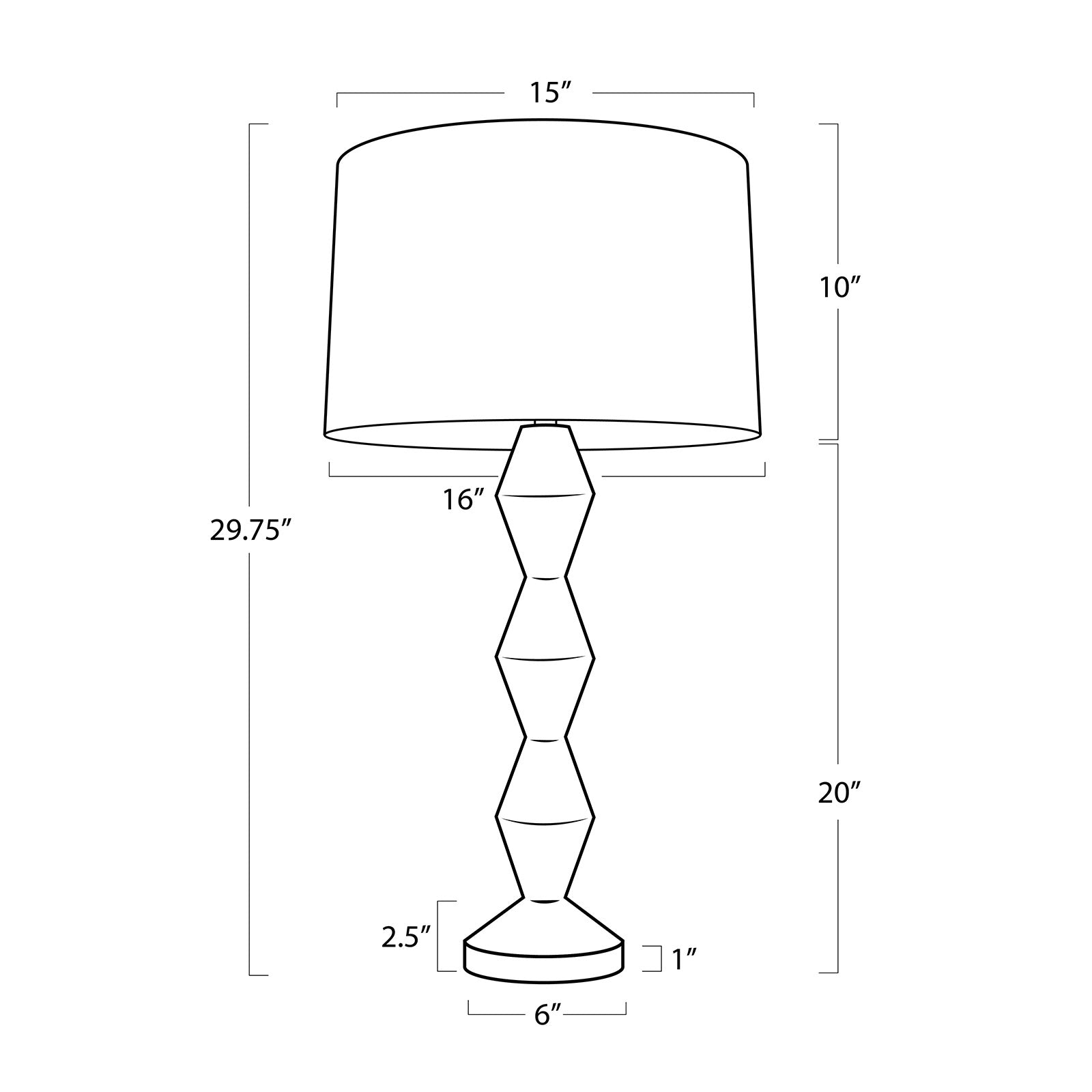 Crew Walnut Buffet Lamp (Black Shade)