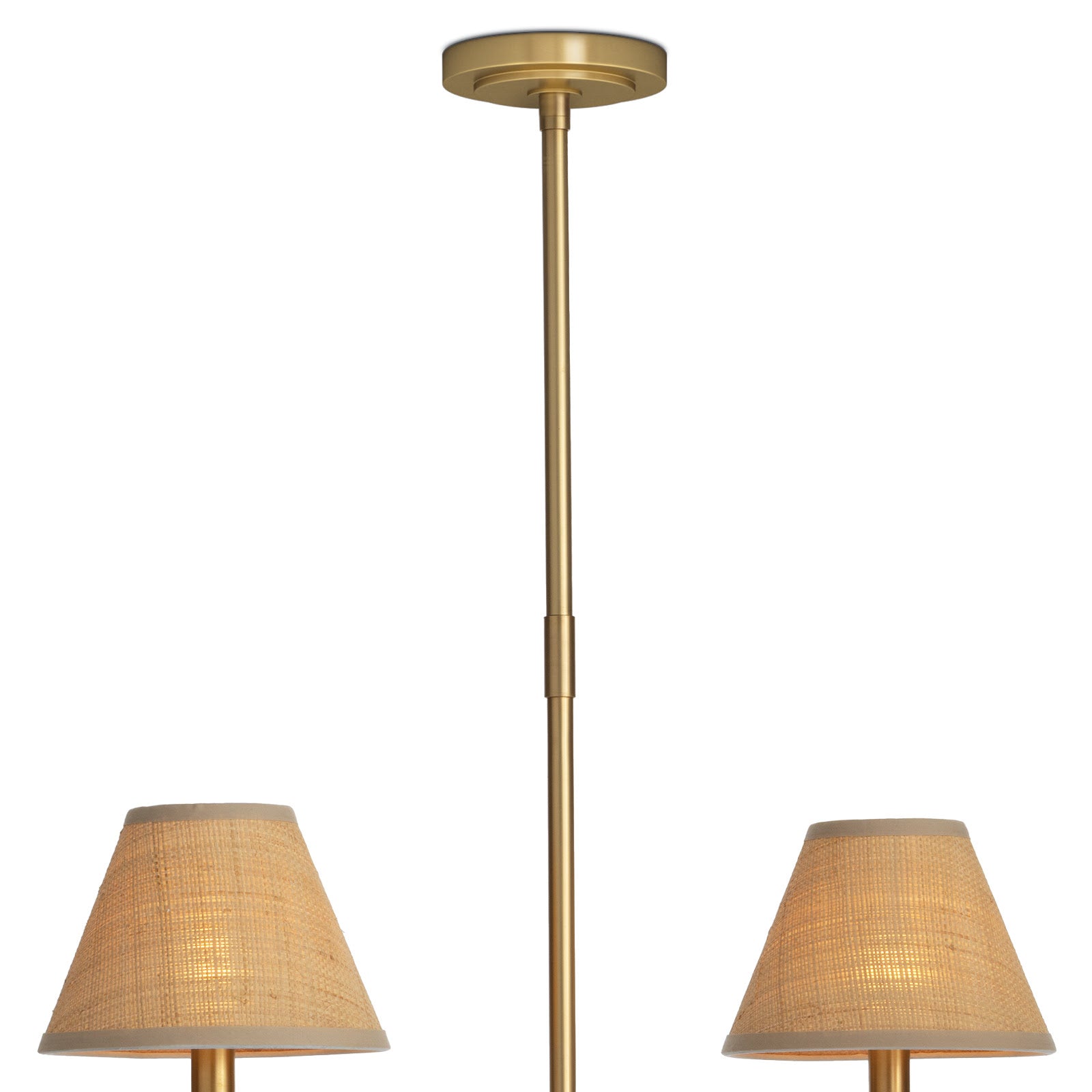Polly Chandelier (Natural Brass with Rattan Shades) - 2 cartons