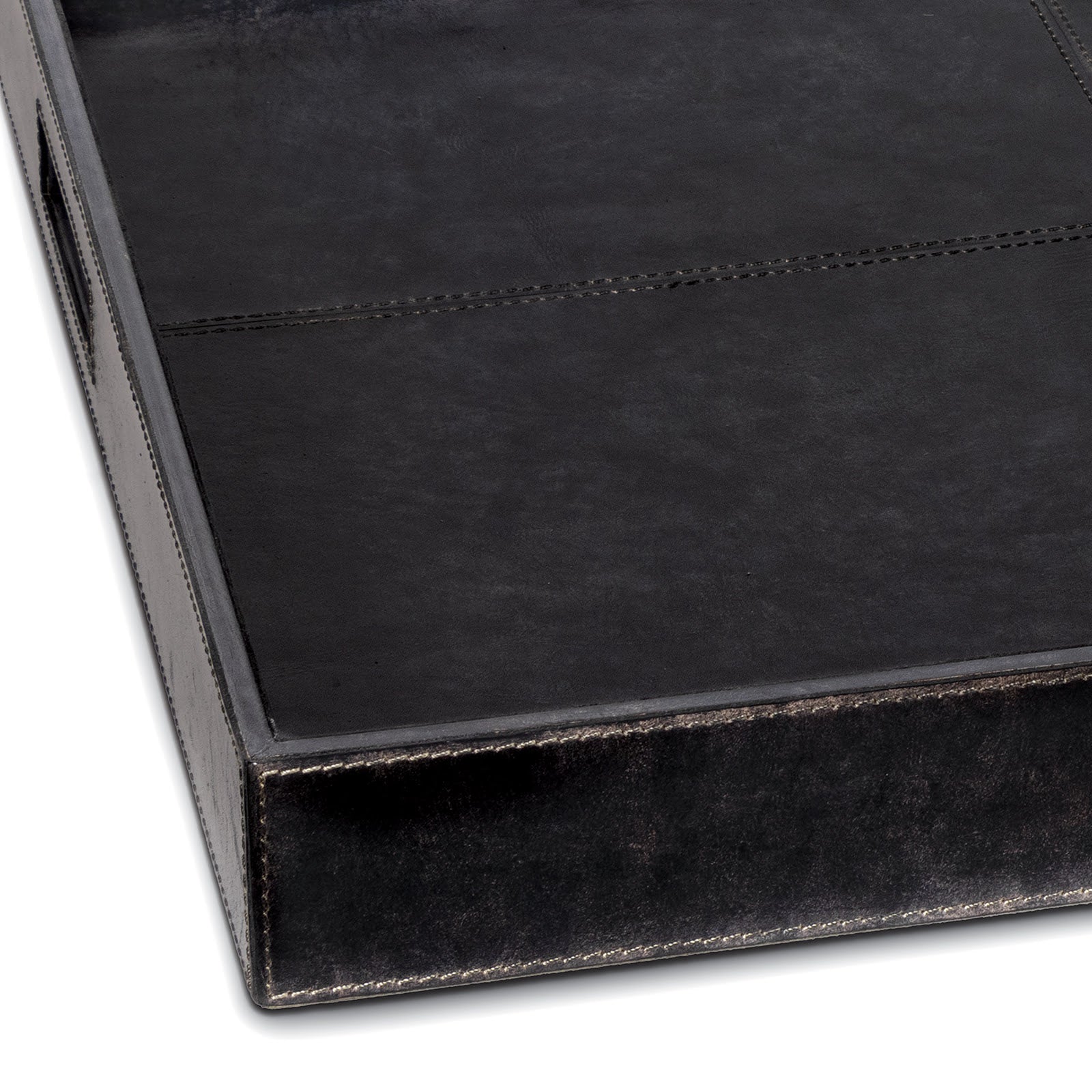 Derby Square Leather Tray (Black)