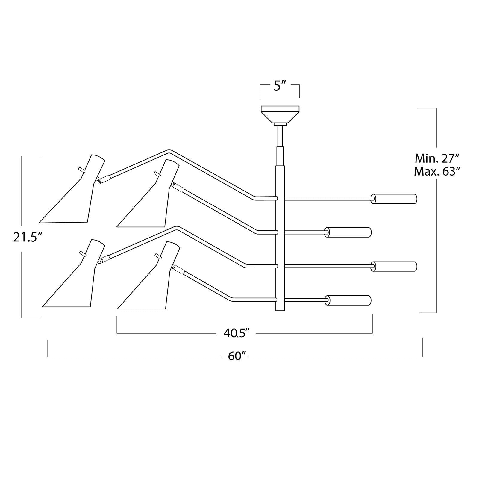 Spyder Chandelier (White and Natural Brass)