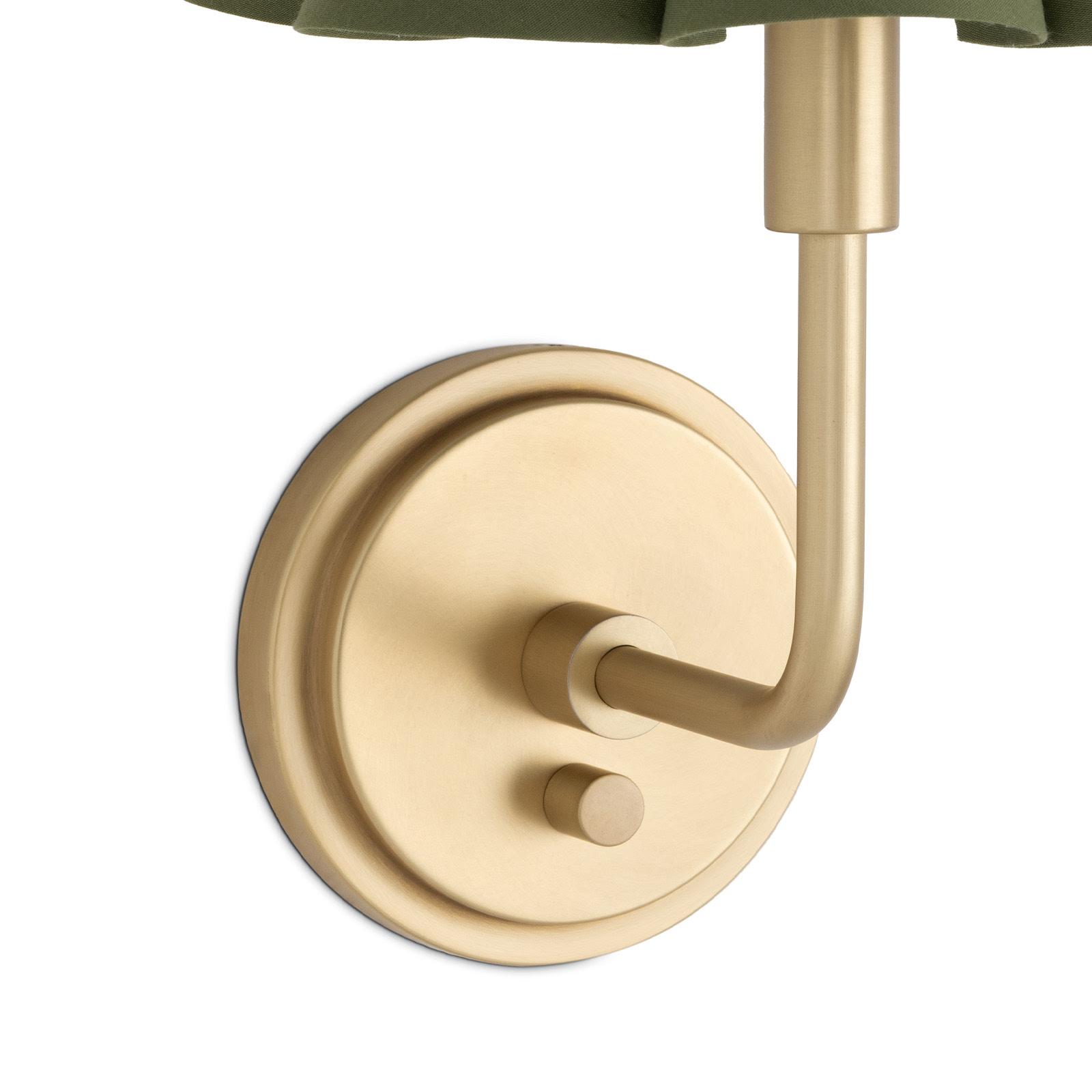 Polly Sconce Single (Natural Brass with Olive Scalloped Shade)