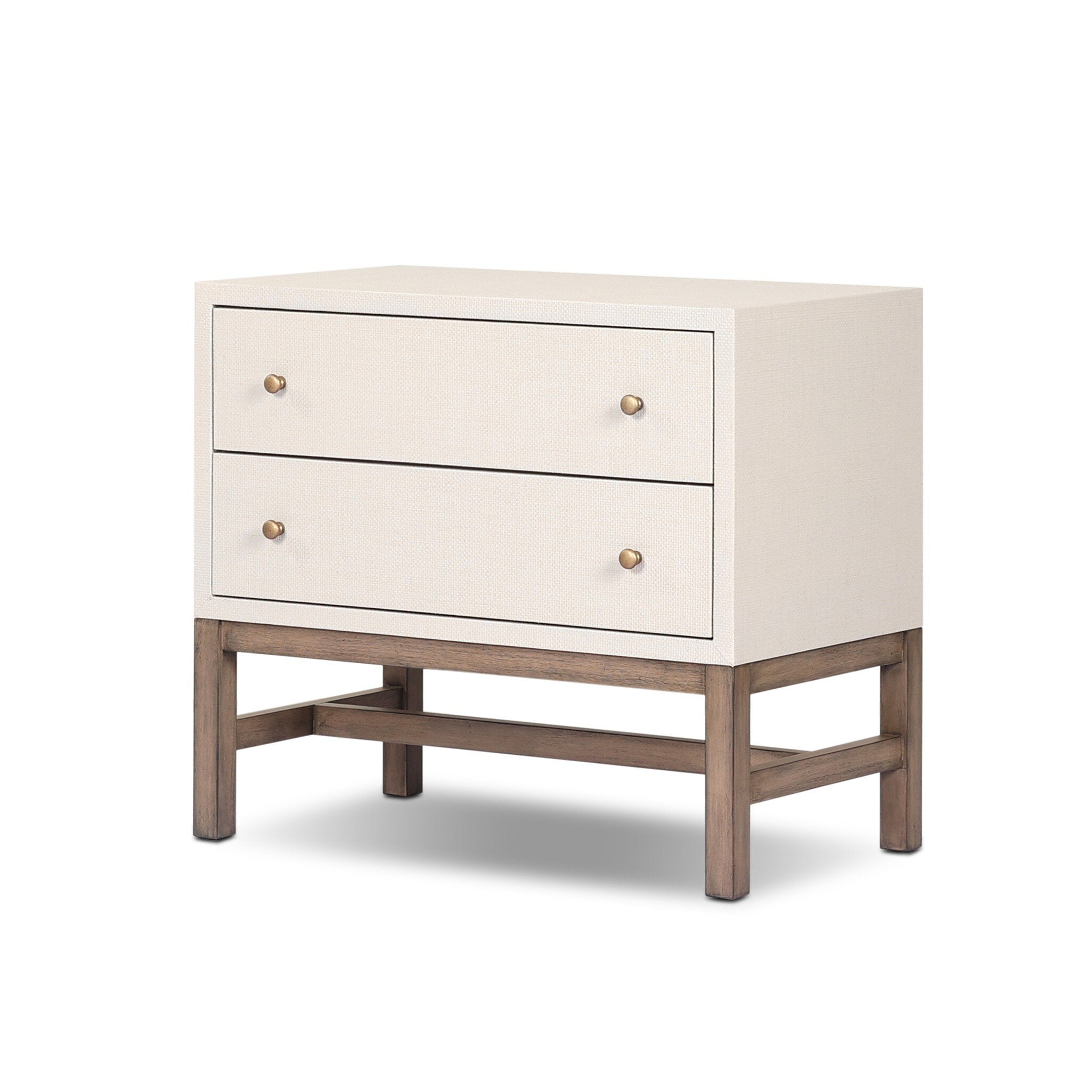 Fiona Nightstand - Ivory Painted Raffia