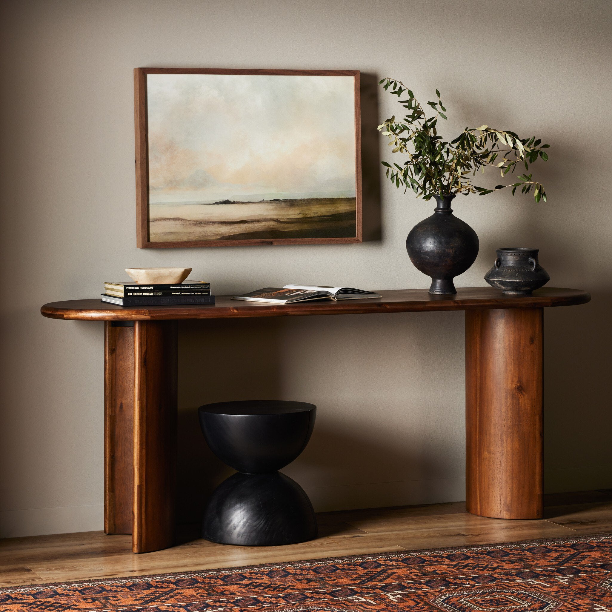 Paden Large Console Table - Seasoned Brown Acacia