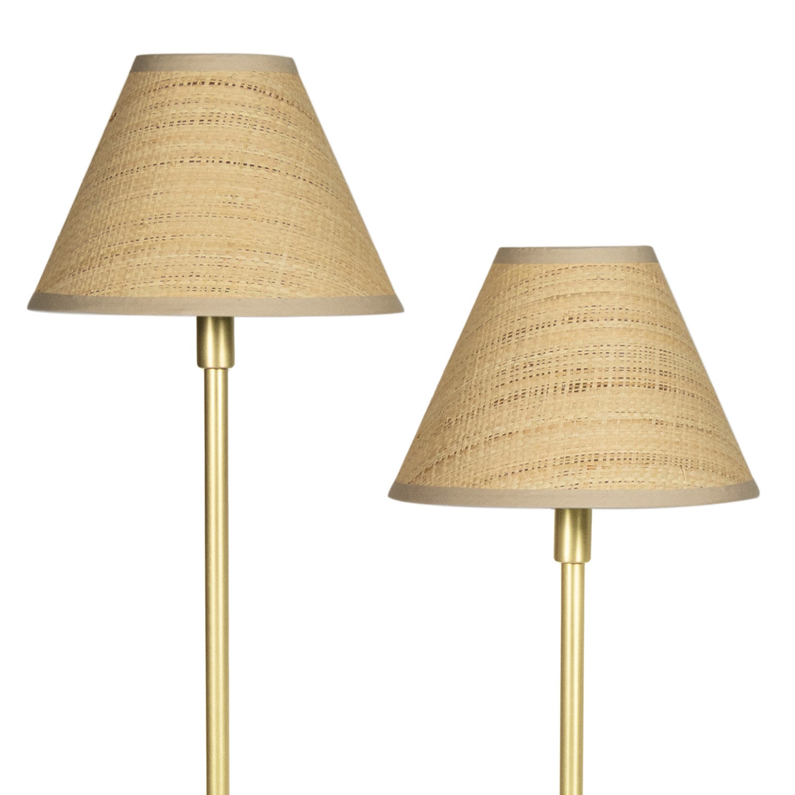 Polly Floor Lamp (Natural Brass with Rattan Shade)