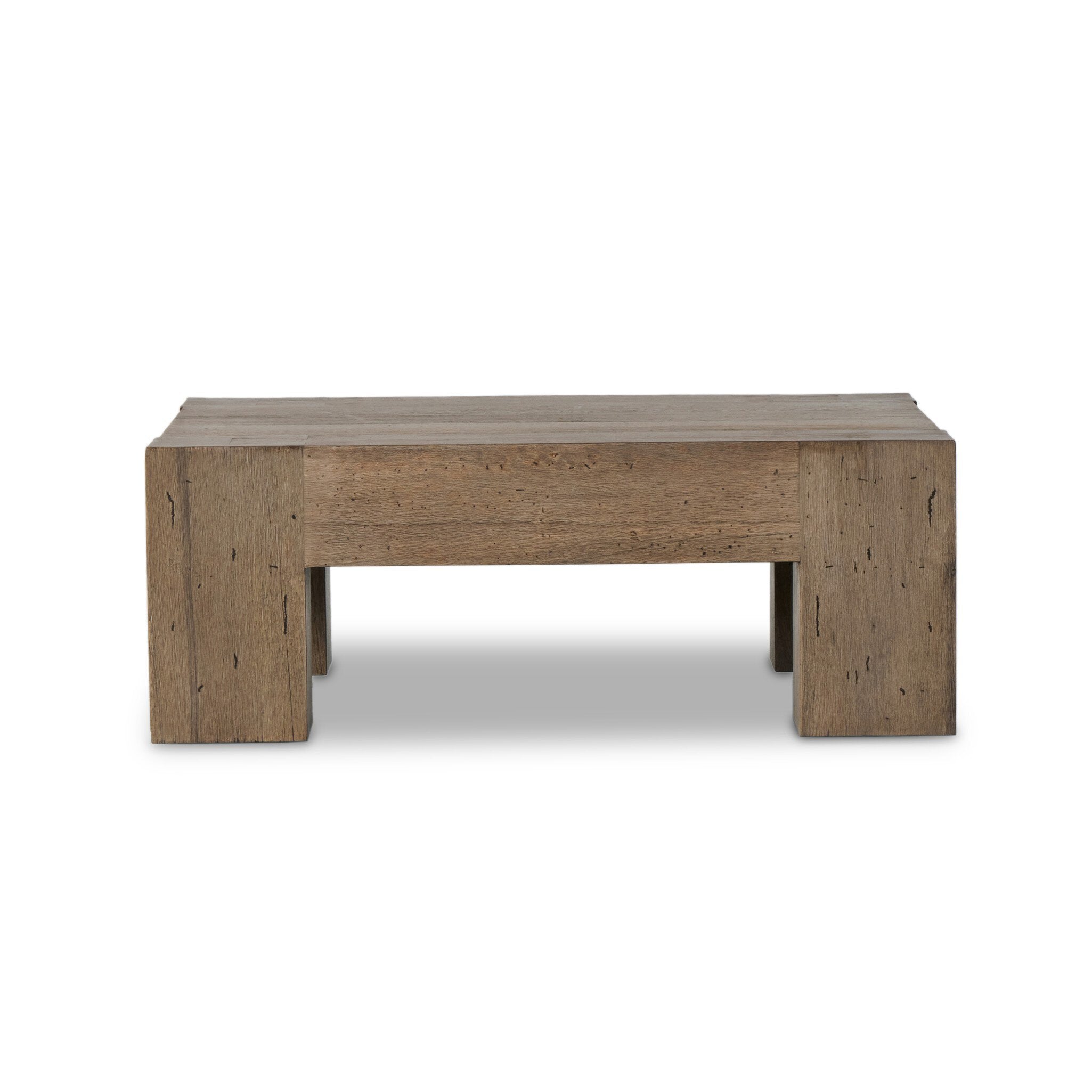 Abaso Small Square Coffee Table - Rustic Wormwood Oak