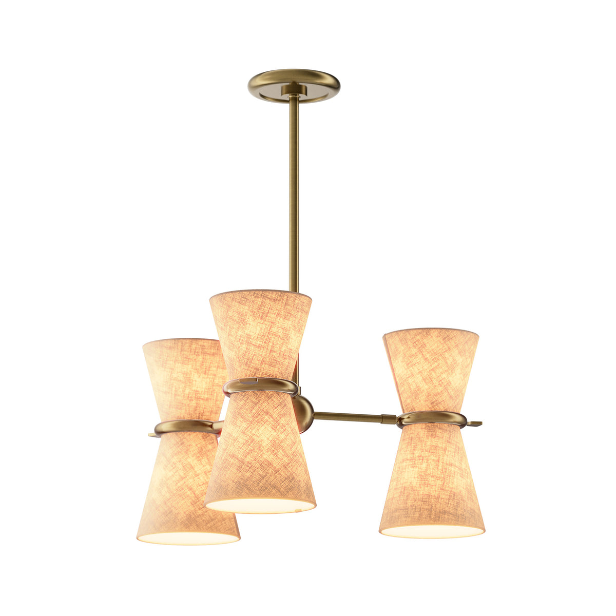 Gable Pendant (Antique Natural Brass with Oyster Shade)