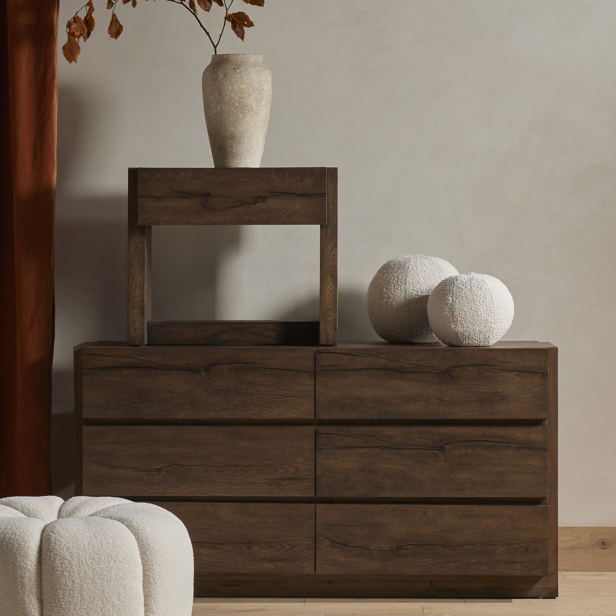 Perrin 6 Drawer Dresser - Rustic Fawn
