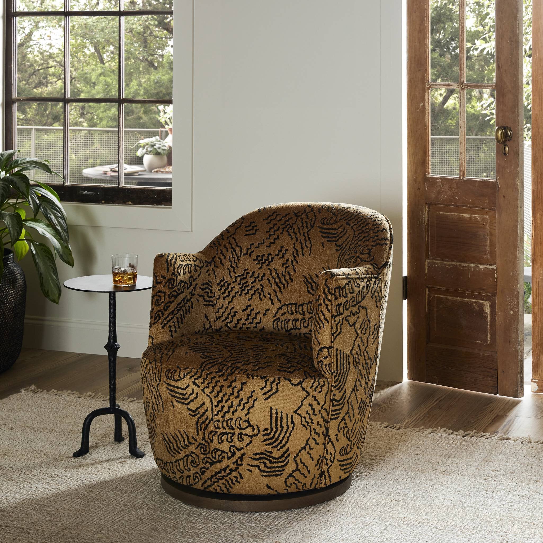 Aurora Swivel Chair - Balkan Ochre