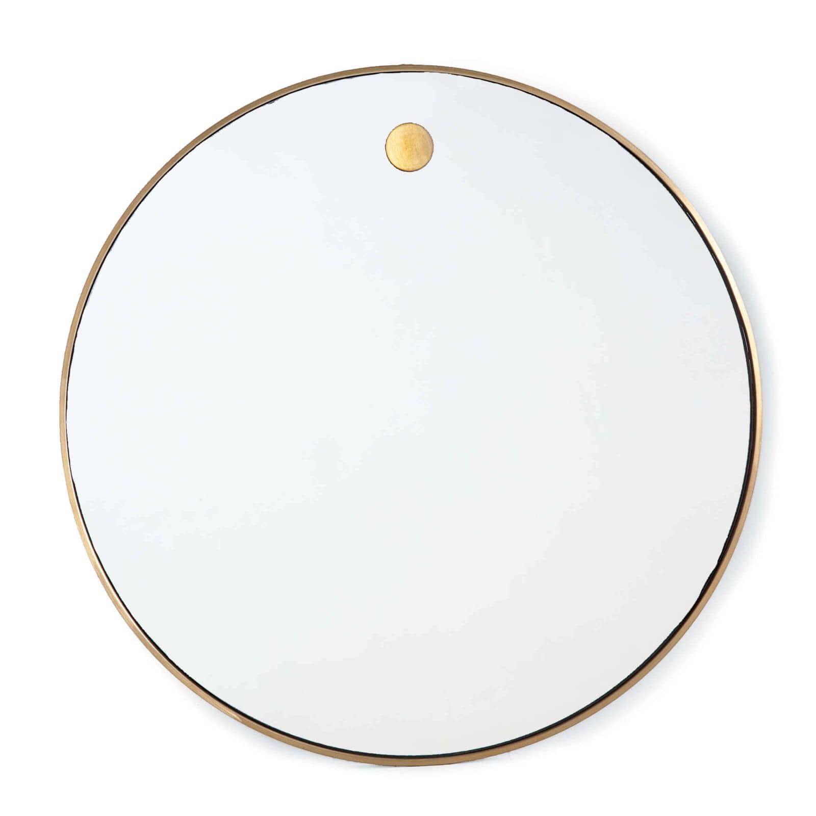 Hanging Circular Mirror (Natural Brass)