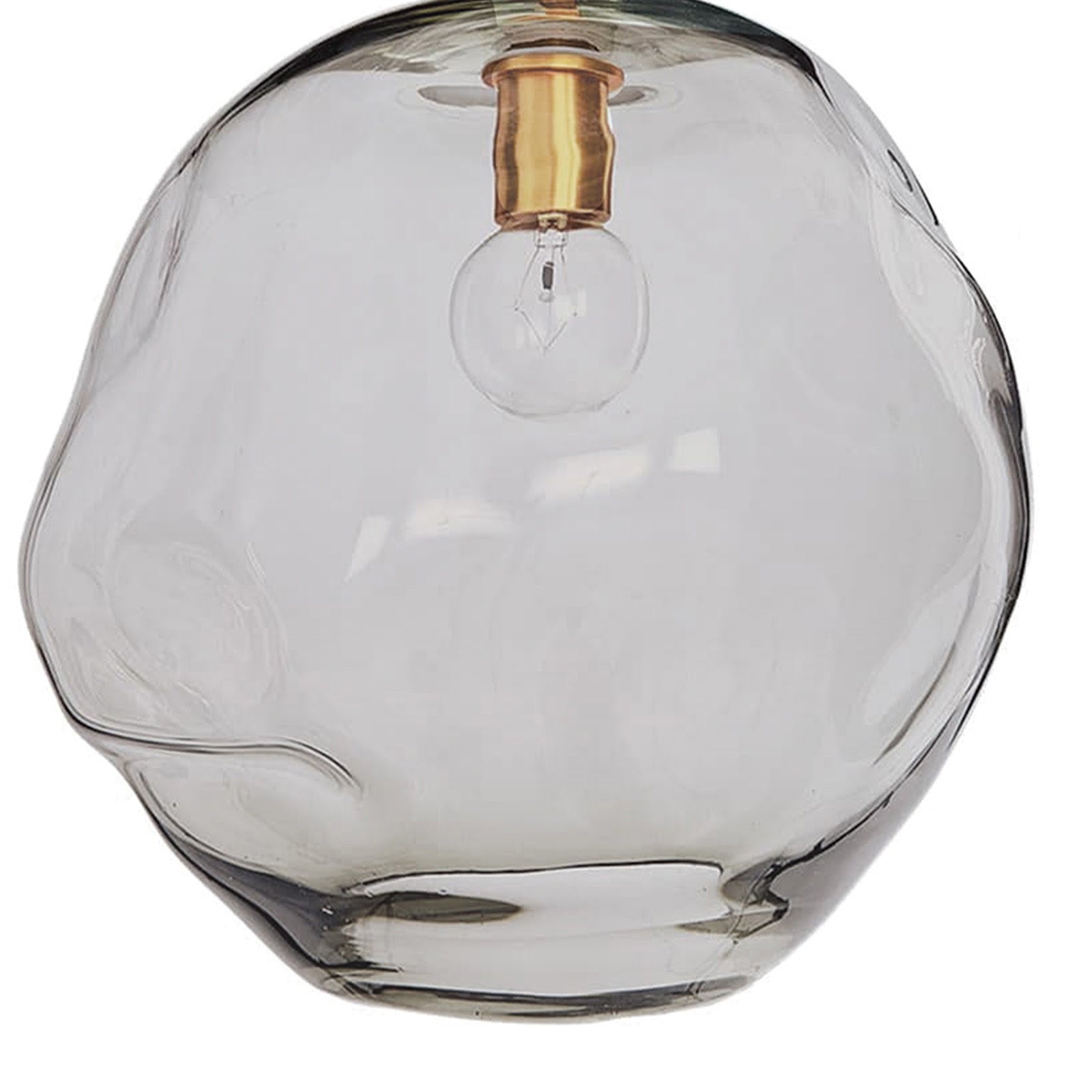 Molten Pendant Large With Smoke Glass (Natural Brass)