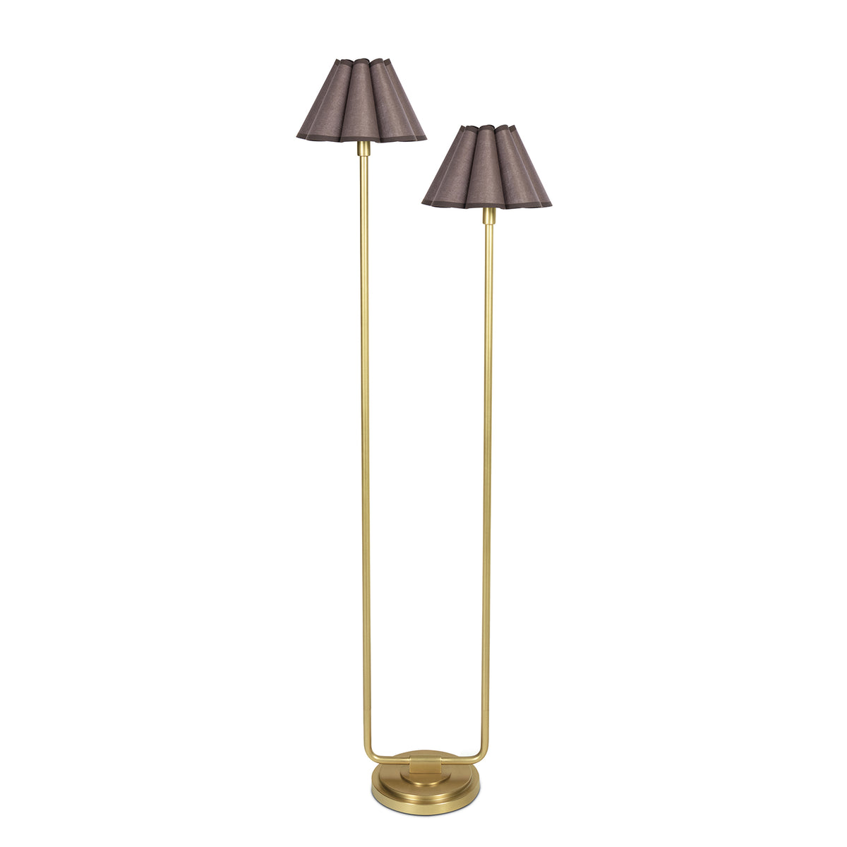 Polly Floor Lamp (Natural Brass with Umber Scalloped Shade)