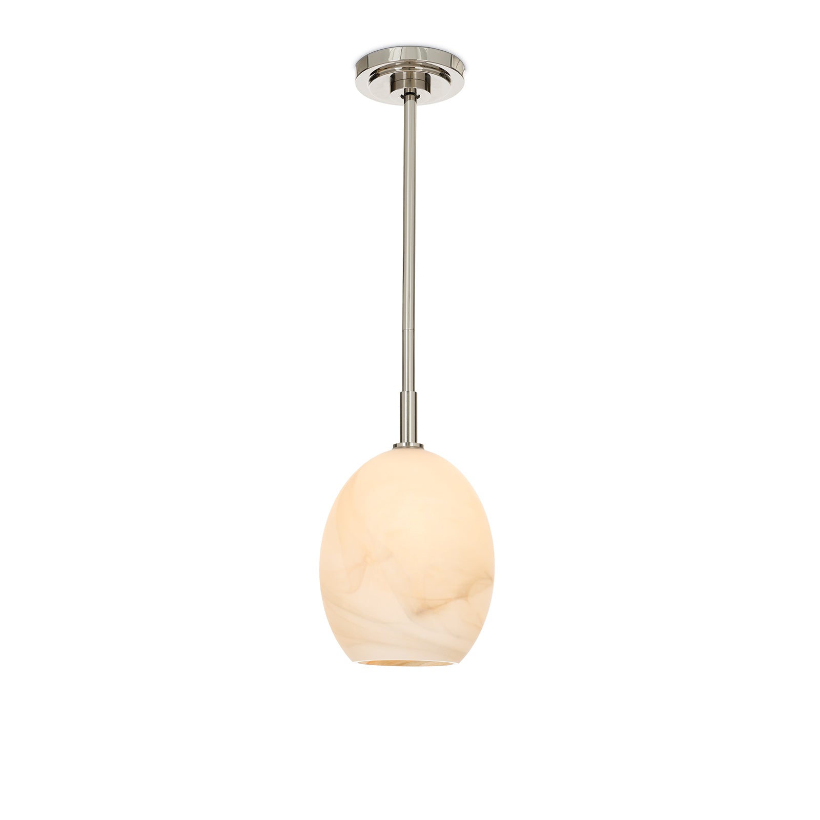 Artemis Pendant Single (Polished Nickel with Alabaster Glass)