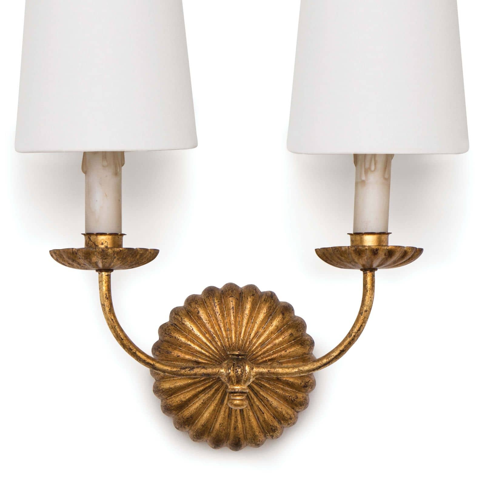 Clove Sconce Double (Antique Gold Leaf)