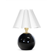 Giorgio Black Glass Mini Lamp (Natural Brass with Linen Scalloped Shade)