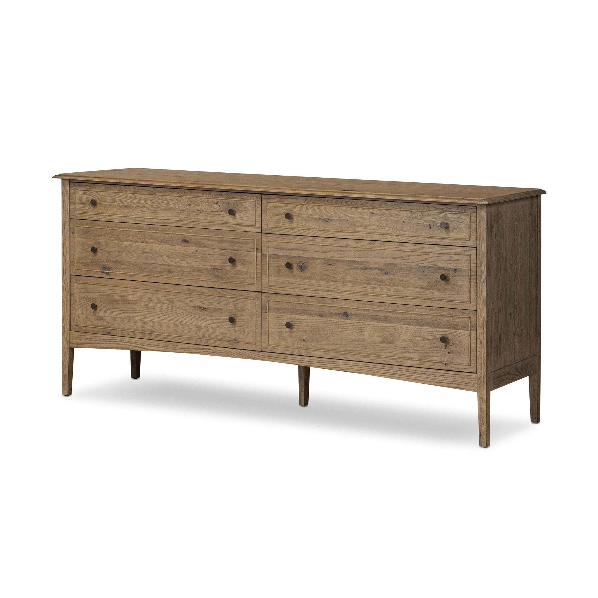 Maggie 6 Drawer Dresser - Aged Smoked Oak Resawn