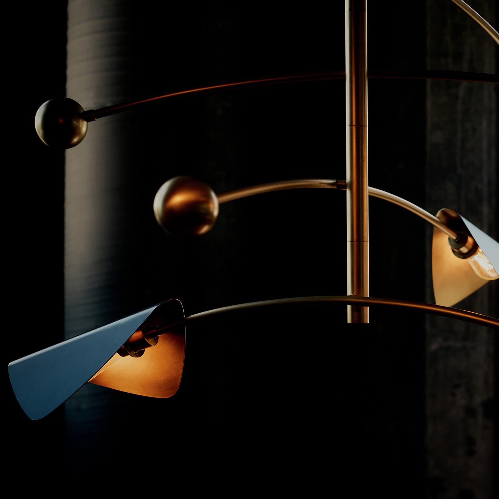 Eclipse Chandelier (Blackened Brass and Natural Brass)