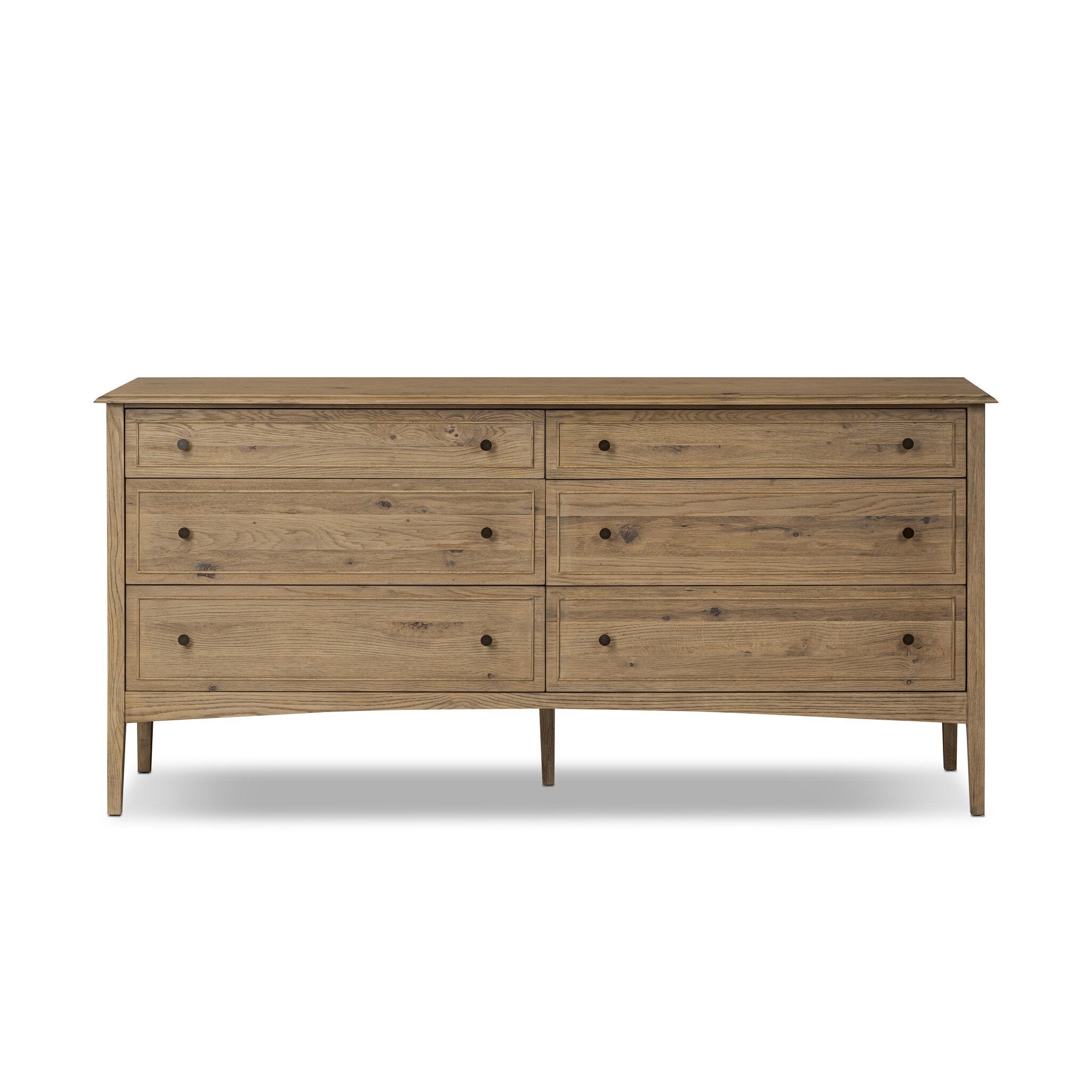 Maggie 6 Drawer Dresser - Aged Smoked Oak Resawn