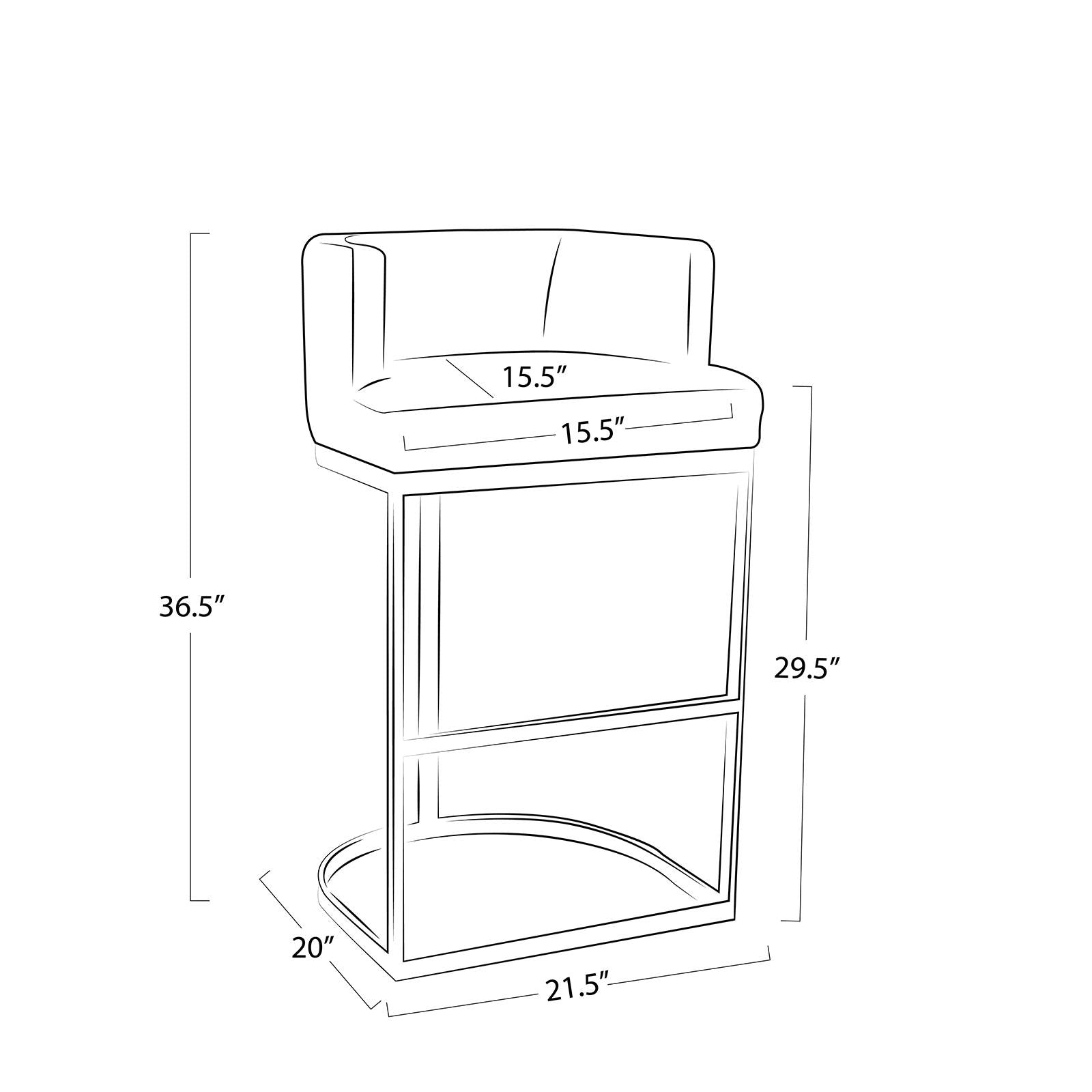 Owen Leather Bar Stool (Modern Black)
