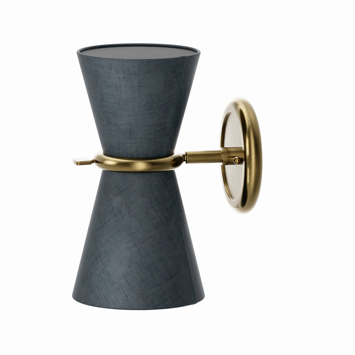 Gable Sconce (Antique Natural Brass with Storm Blue Shade)