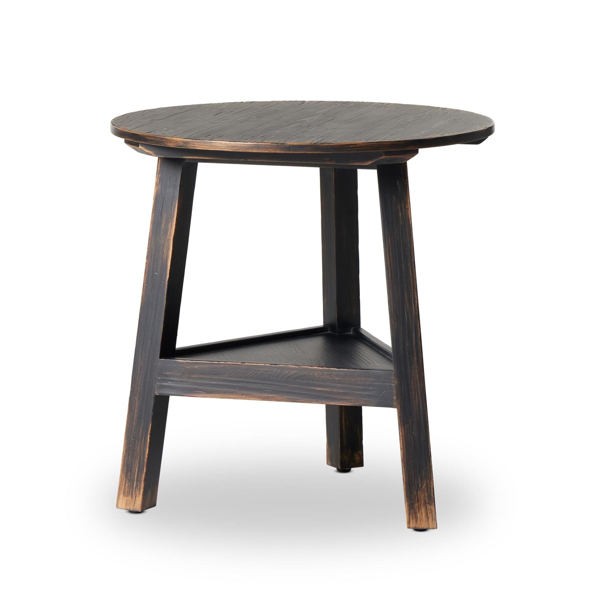 Kickapoo River Cricket Table - Distressed Black Veneer