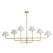 Polly Chandelier (Natural Brass with Linen Scalloped Shade) - 2 cartons