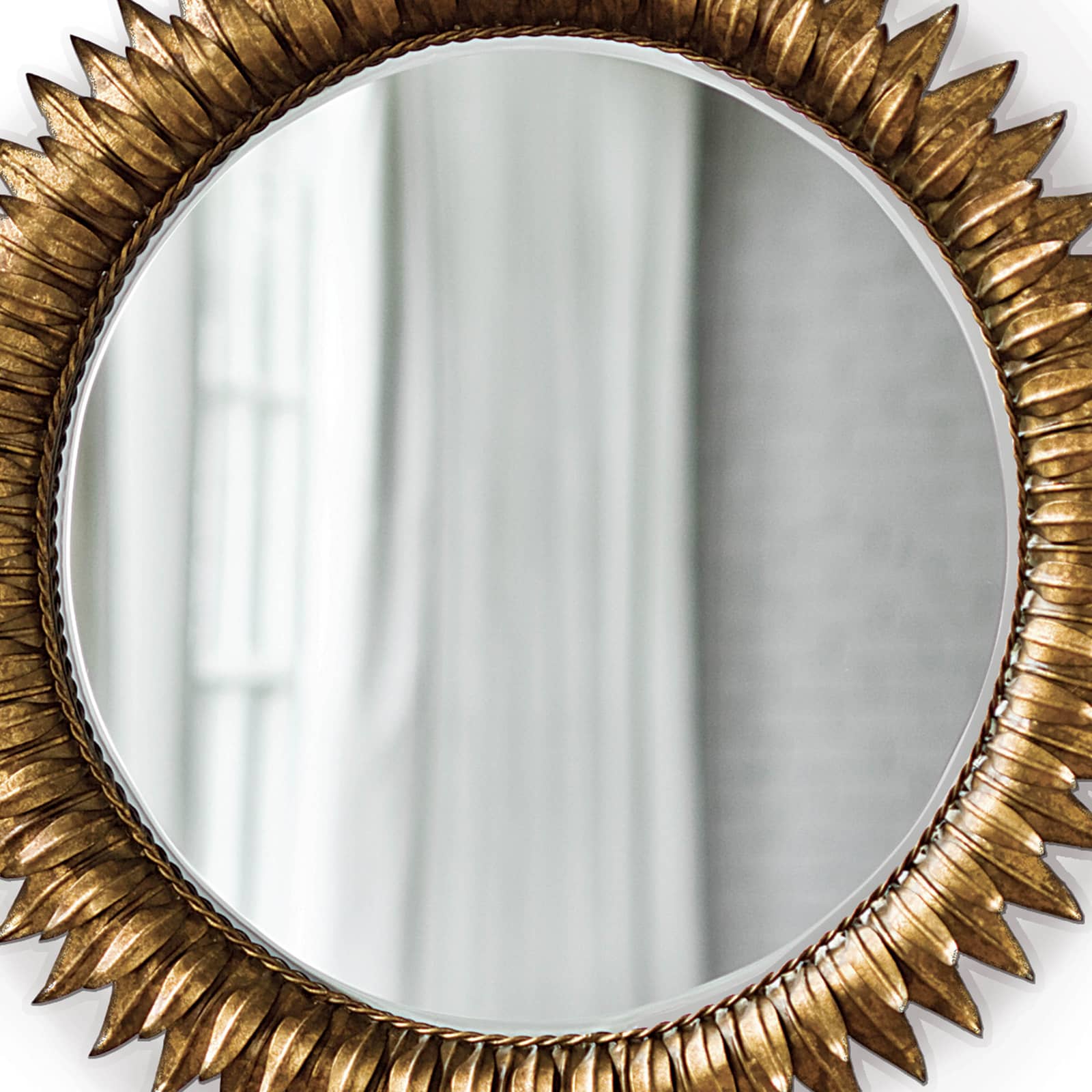 Sun Flower Mirror Small (Antique Gold)