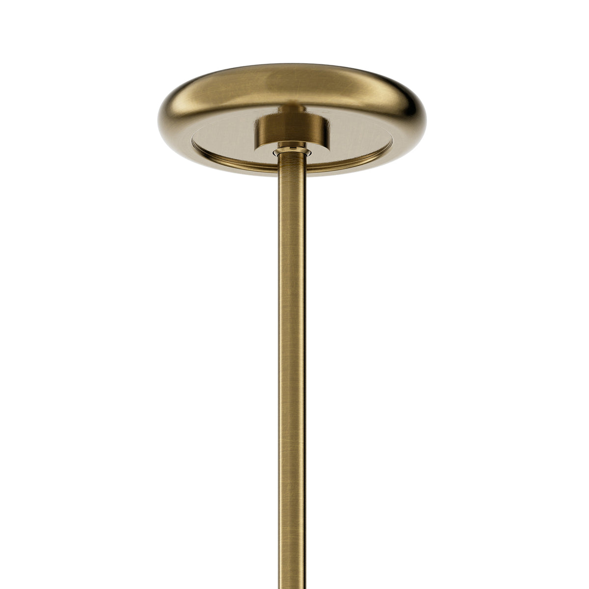 Gable Linear Chandelier (Antique Brass with Storm Blue Shade)