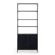 Trey Modular Wide Bookcase - Black Wash Poplar