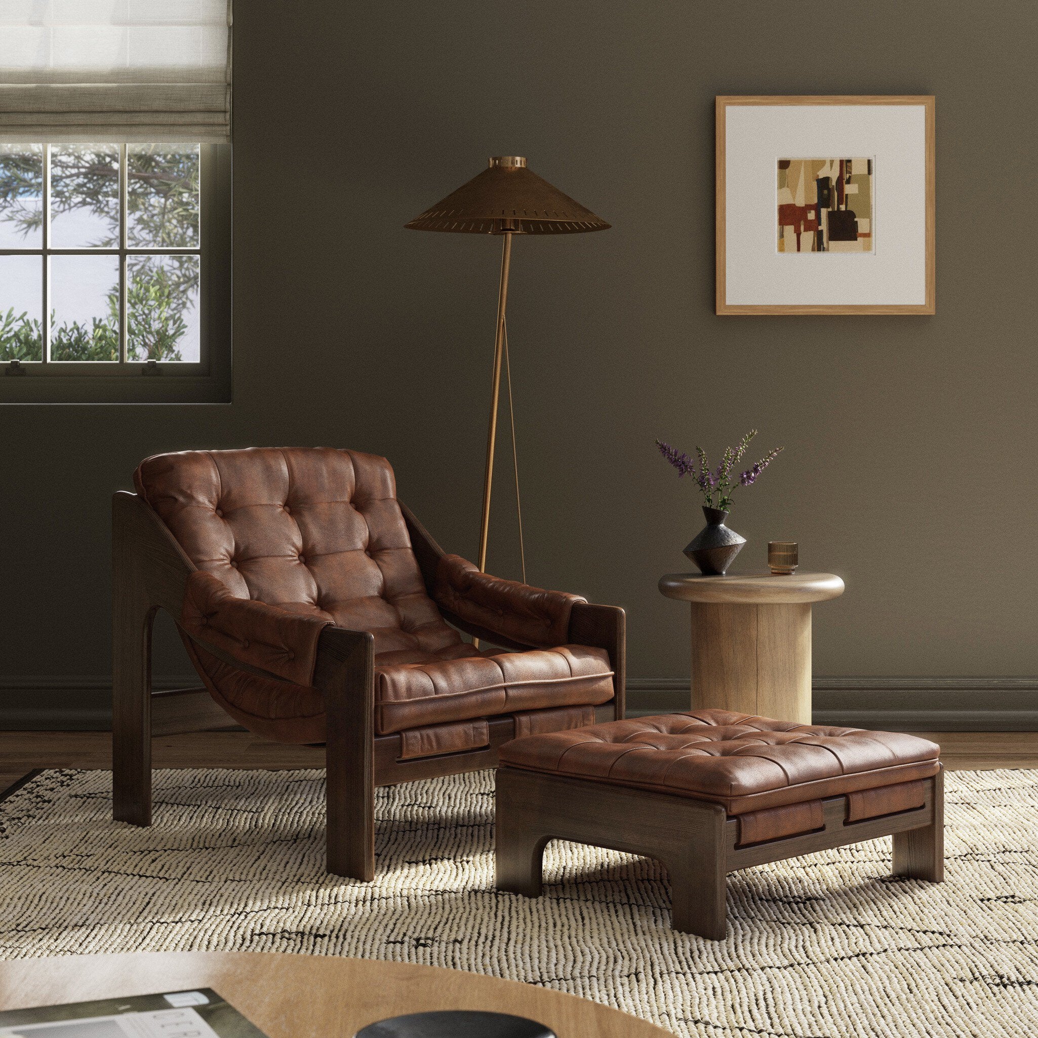 Halston Chair With Ottoman - Heirloom Sienna