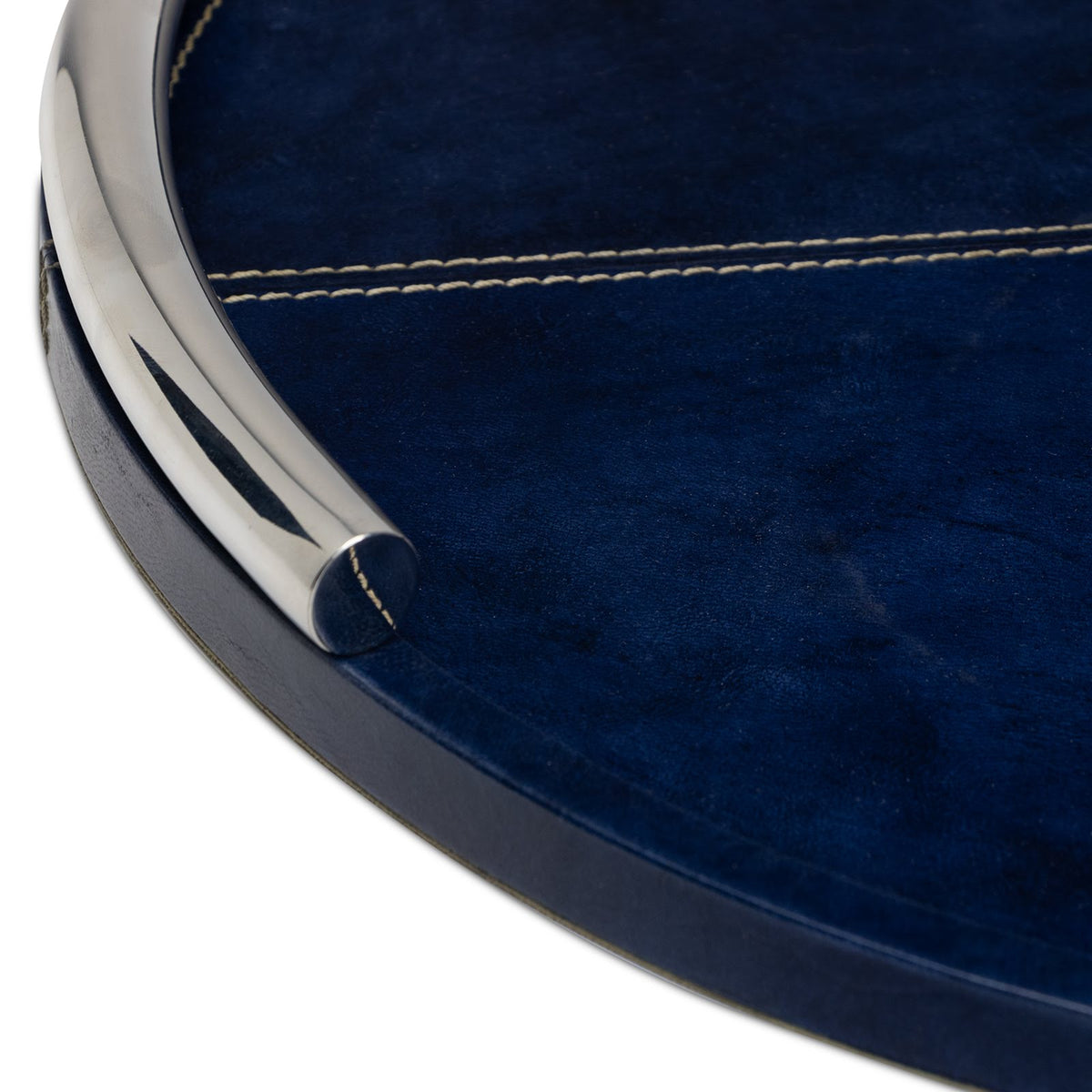 Hayes Leather Tray Round Large (Blue)