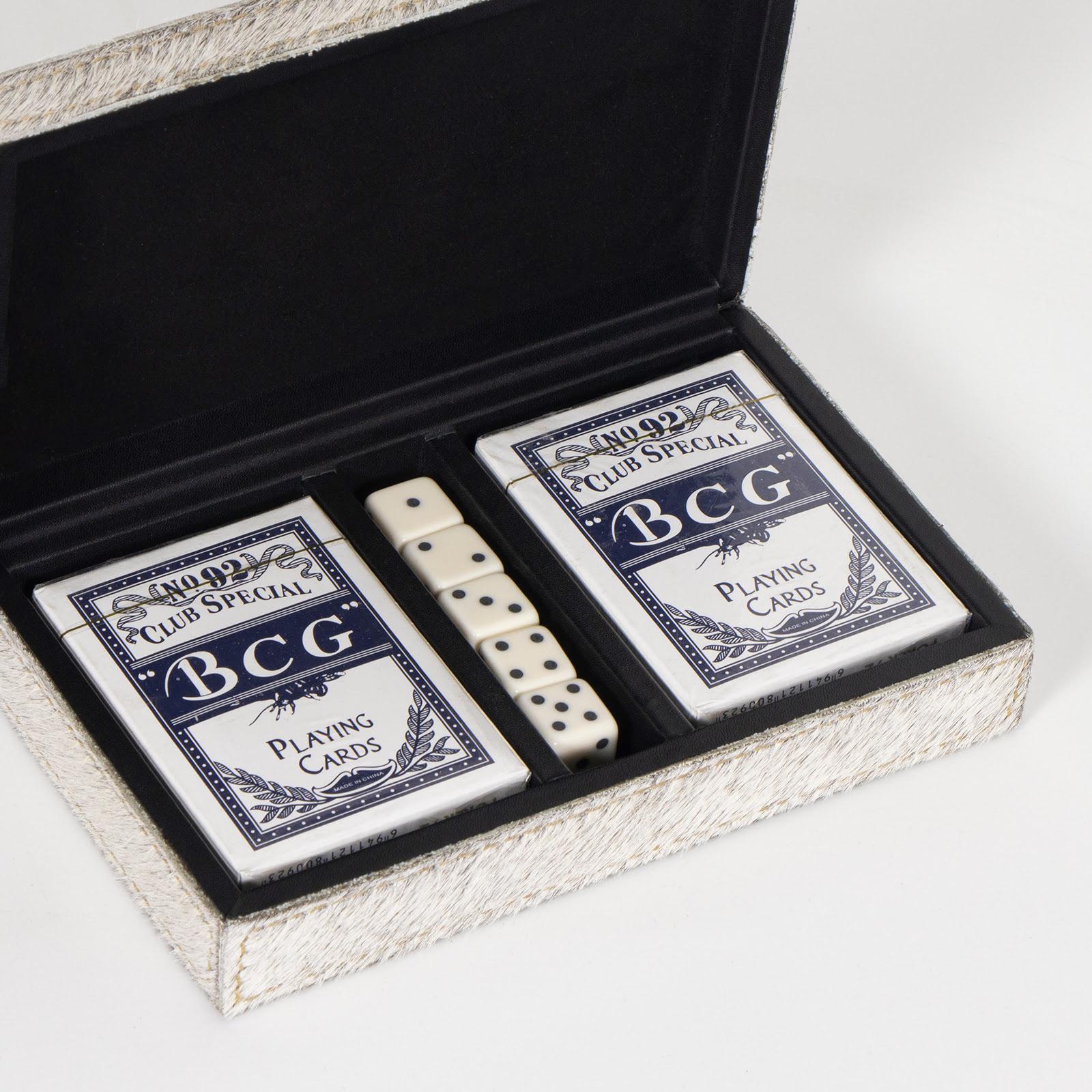 Andres Hair on Hide Playing Card Set (Grey)