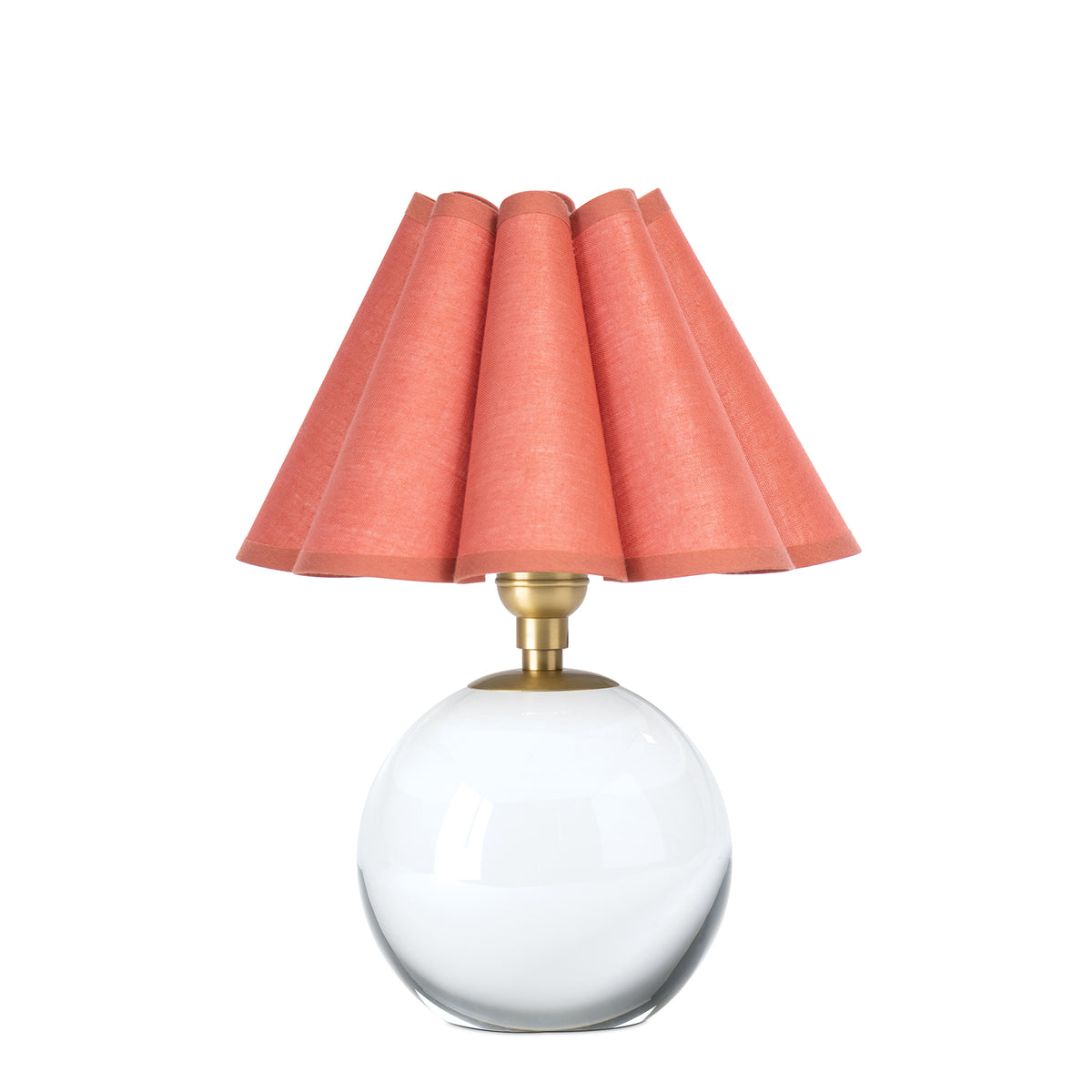 Giorgio Crystal Mini Lamp (Natural Brass with Wild Poppy Scalloped Shade)