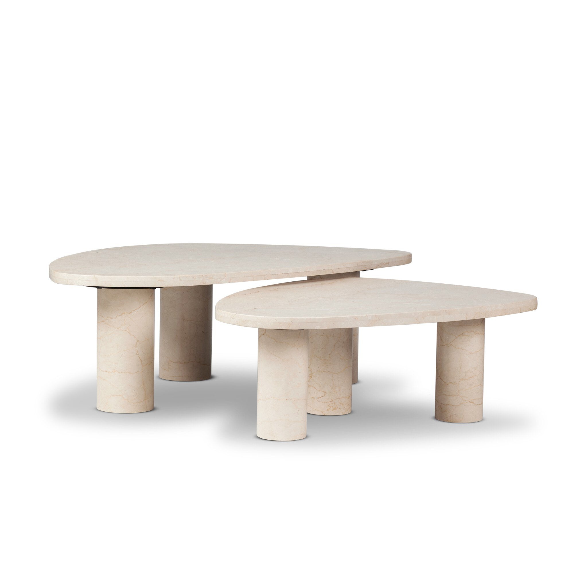 Zion Nesting Coffee Table Set - Cream Marble