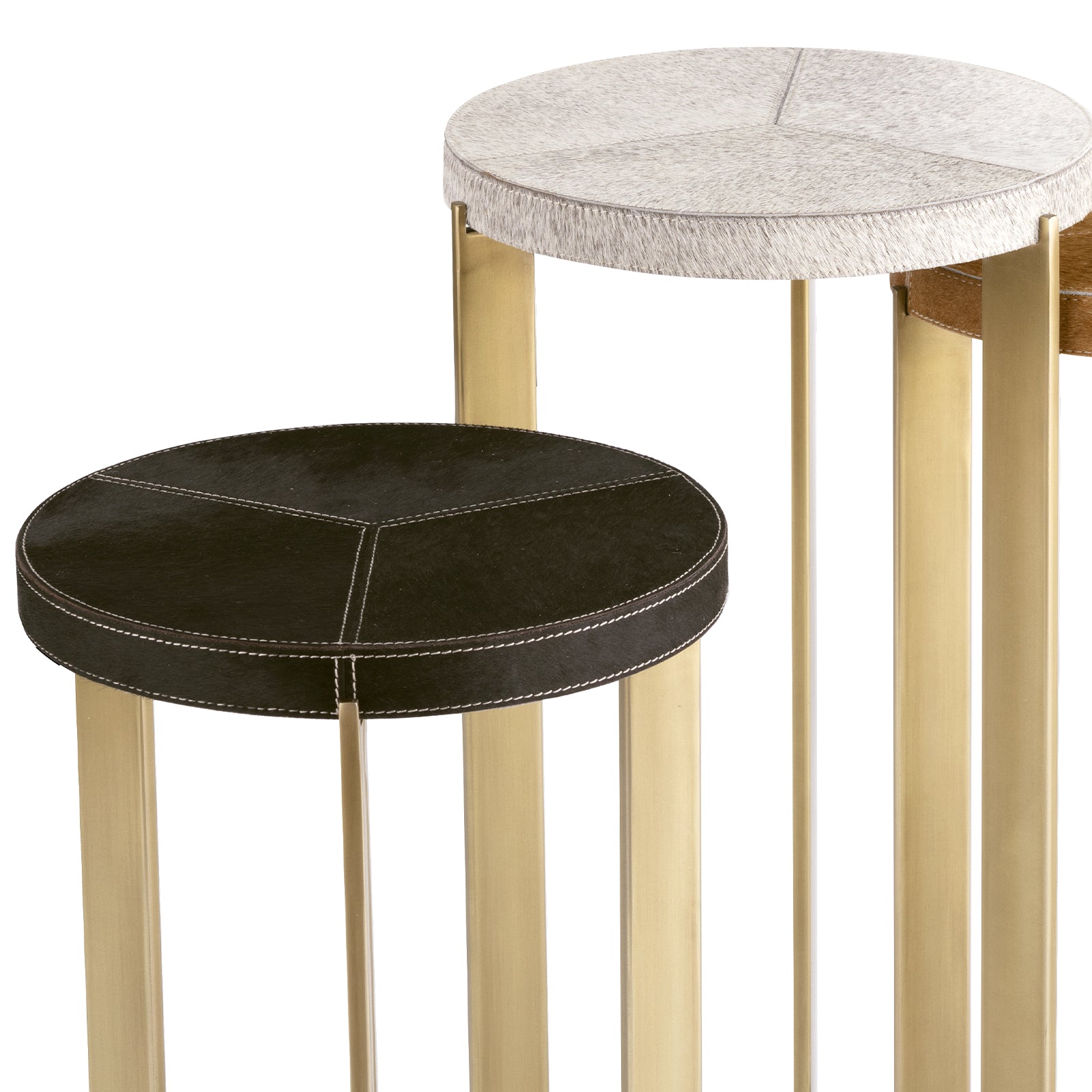 Andres Hair on Hide Mixer Table Set (Brass)