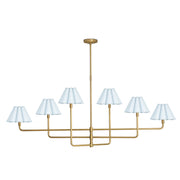 Polly Chandelier (Natural Brass with Mist Blue Scalloped Shade) - 2 cartons