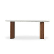 Paden Large Console Table - Italian White Marble