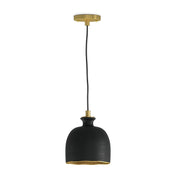 Bianca Ceramic Pendant (Matte Black and Gold)