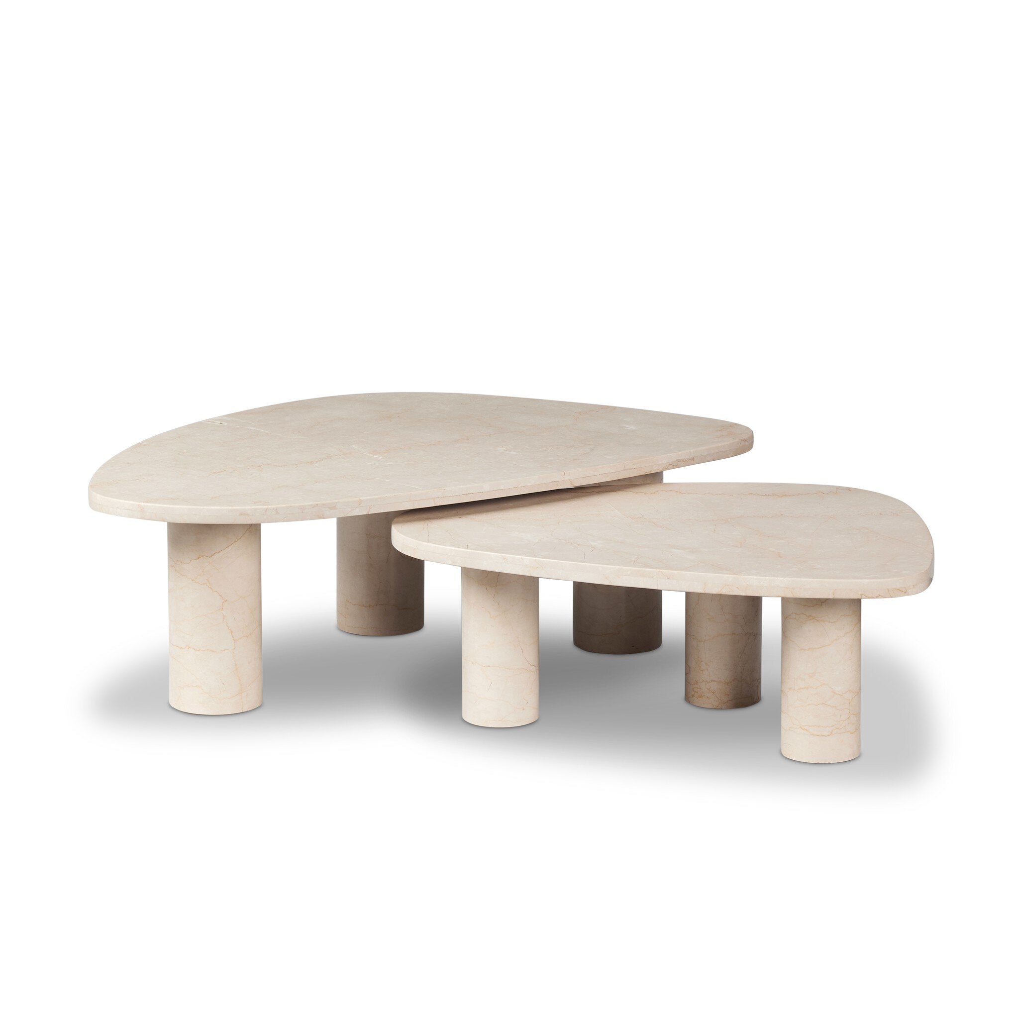 Zion Nesting Coffee Table Set - Cream Marble