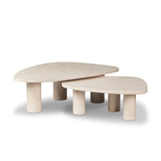 Zion Nesting Coffee Table Set - Cream Marble