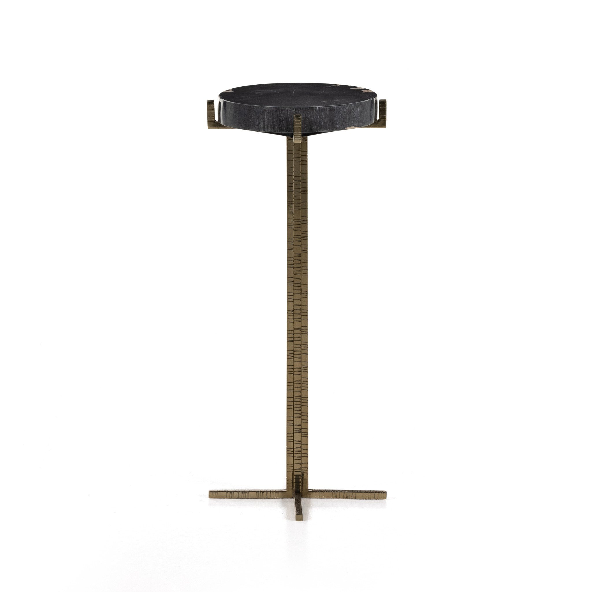 Jonty Round End Table - Dark Petrified Wood