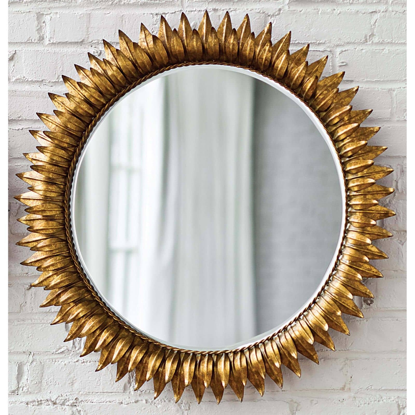 Sun Flower Mirror Small (Antique Gold)