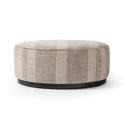 Sinclair Large Round Ottoman - Manchester Flint