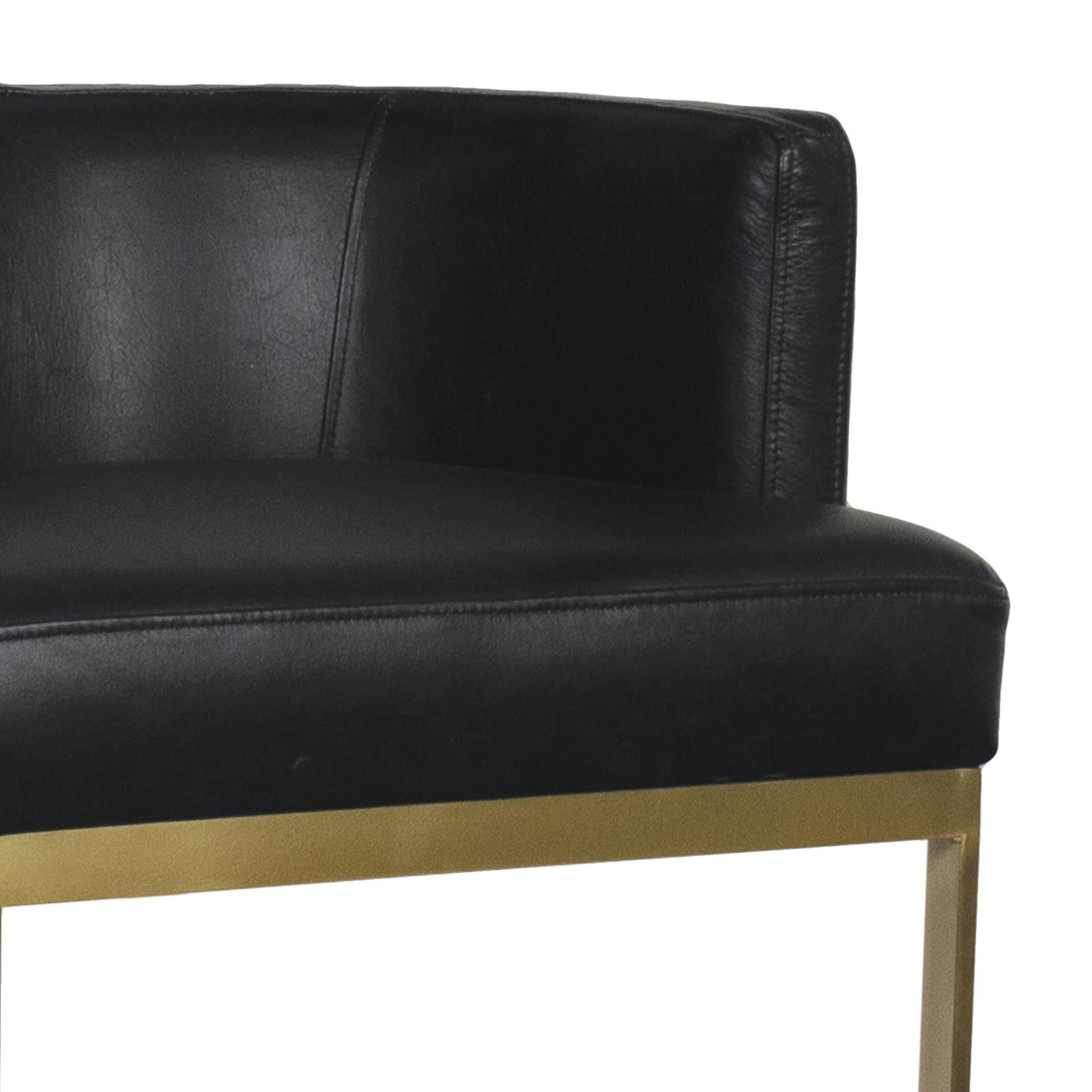 Owen Leather Bar Stool (Modern Black)