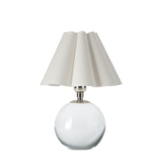Giorgio Crystal Mini Lamp (Polished Nickel with Linen Scalloped Shade)