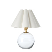 Giorgio Crystal Mini Lamp (Natural Brass with Linen Scalloped Shade)