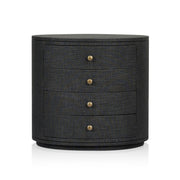 Amelia Oval Nightstand - Black Linen