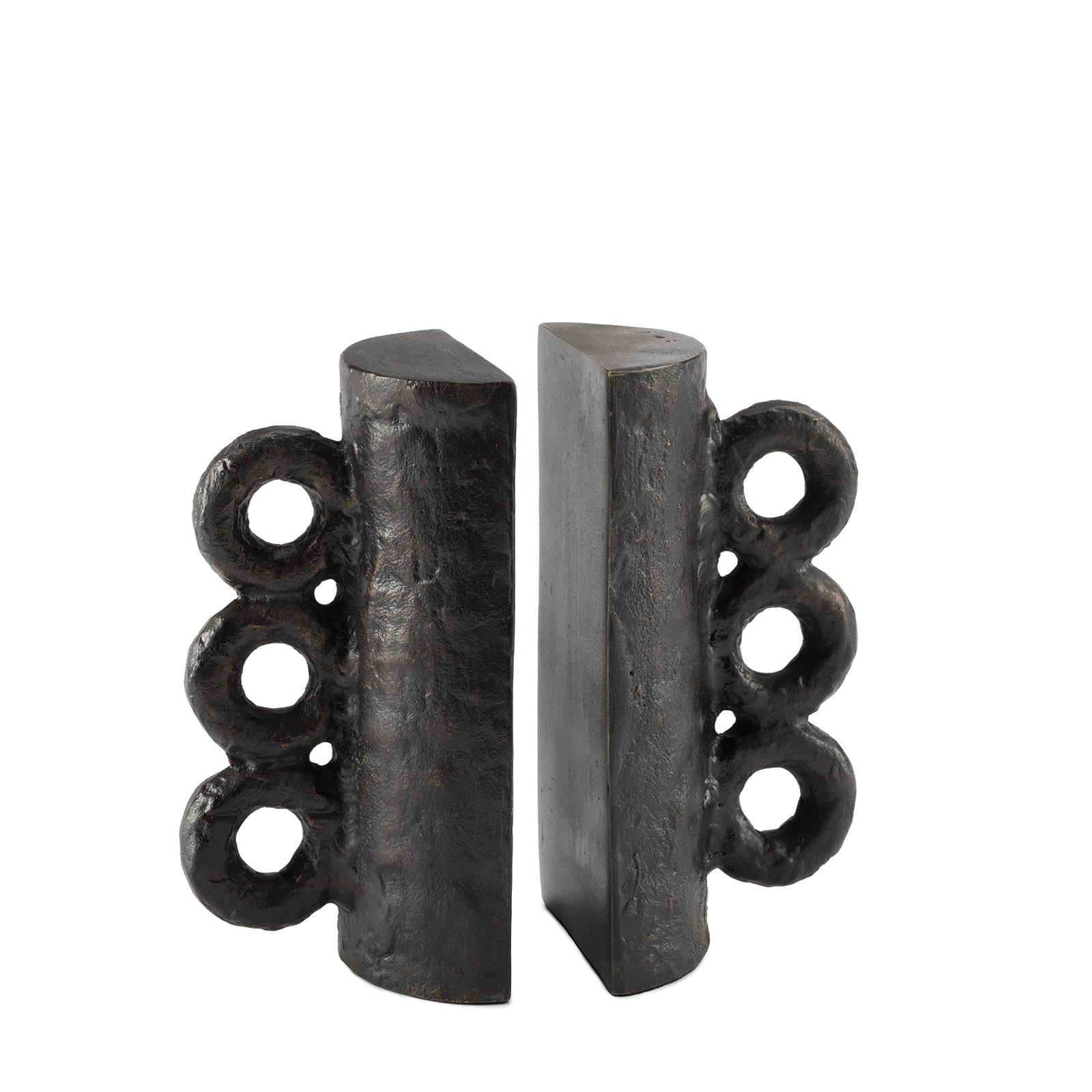 Chandra Bookend Set (Blackened Zinc)