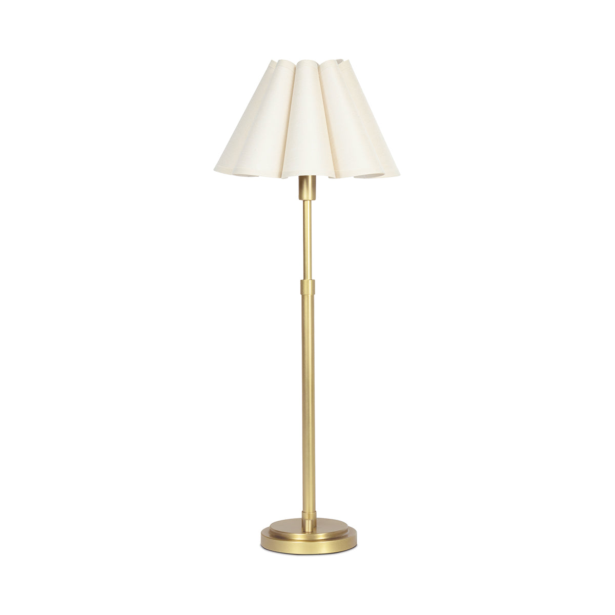 Polly Buffet Lamp (Natural Brass with Oyster Scalloped Shade)